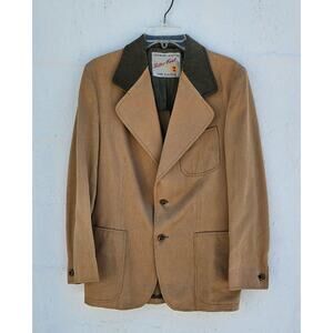 Vintage Teller Coat Medium Tan Green Workwear Military Industrial Jacket Austria